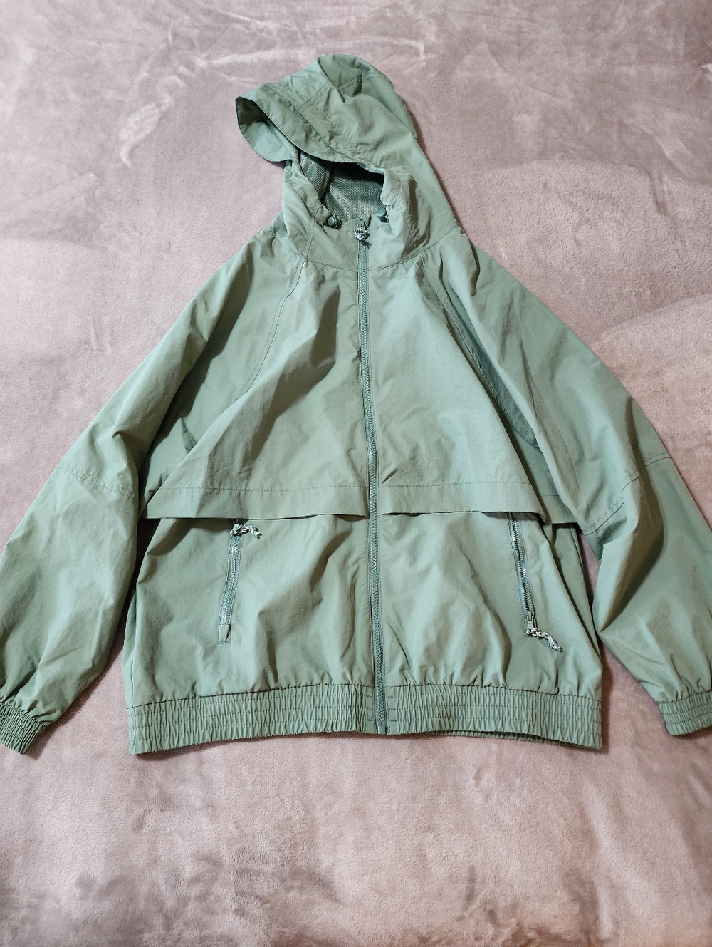 Gorpcore Lightweight Windbreaker | Hooded Zip Jacket Sage Green‎ | Old Navy | M